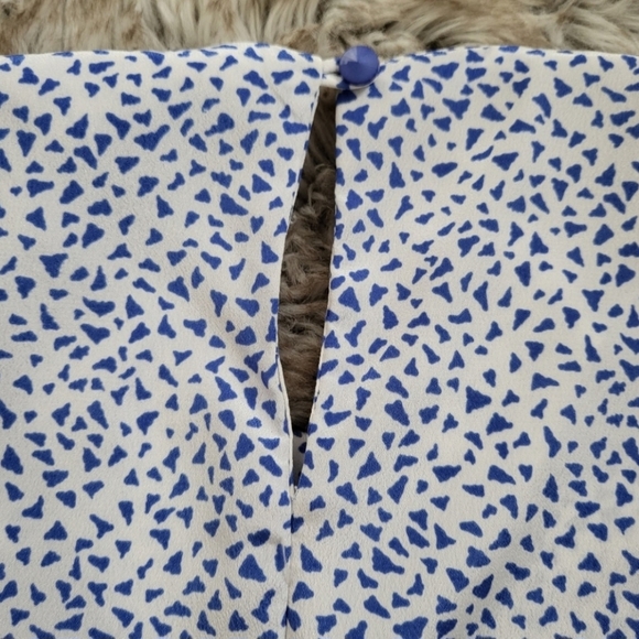 Lisa II Vintage Short Sleeve Flared Waist Geometric Print Dress Blue Size 12 - Picture 8 of 11